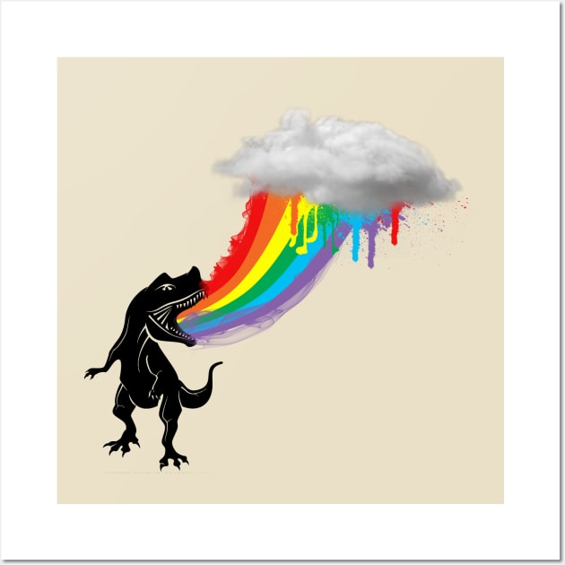 Rainbow Dinosaur Wall Art by MARK ASHKENAZI